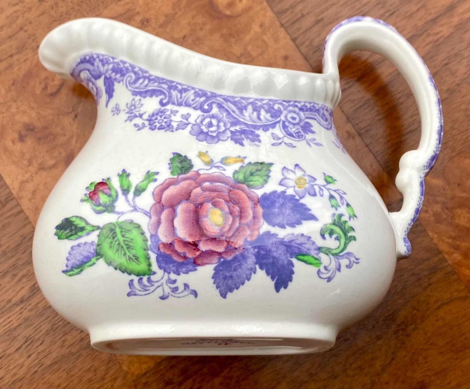 Copeland Spode MAYFLOWER Purple Floral Creamer Vintage made in England
