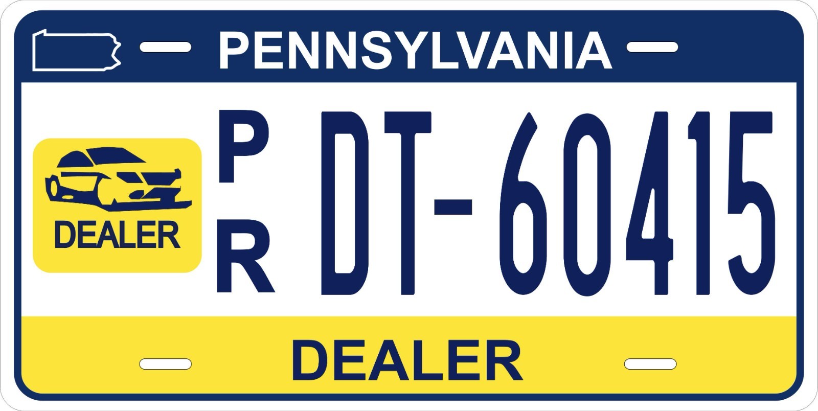 Pennsylvania Dealer Novelty Custom License plates Auto