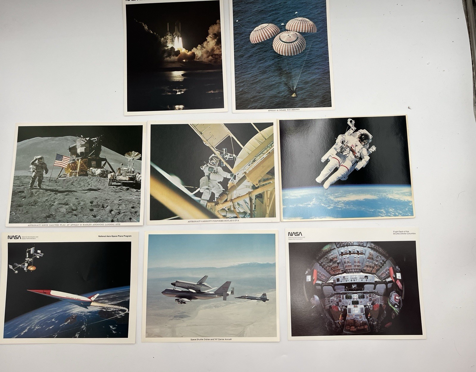 VTG NASA Photo Prints Apollo Skylab Space Shuttle Columbia Lot Of 8