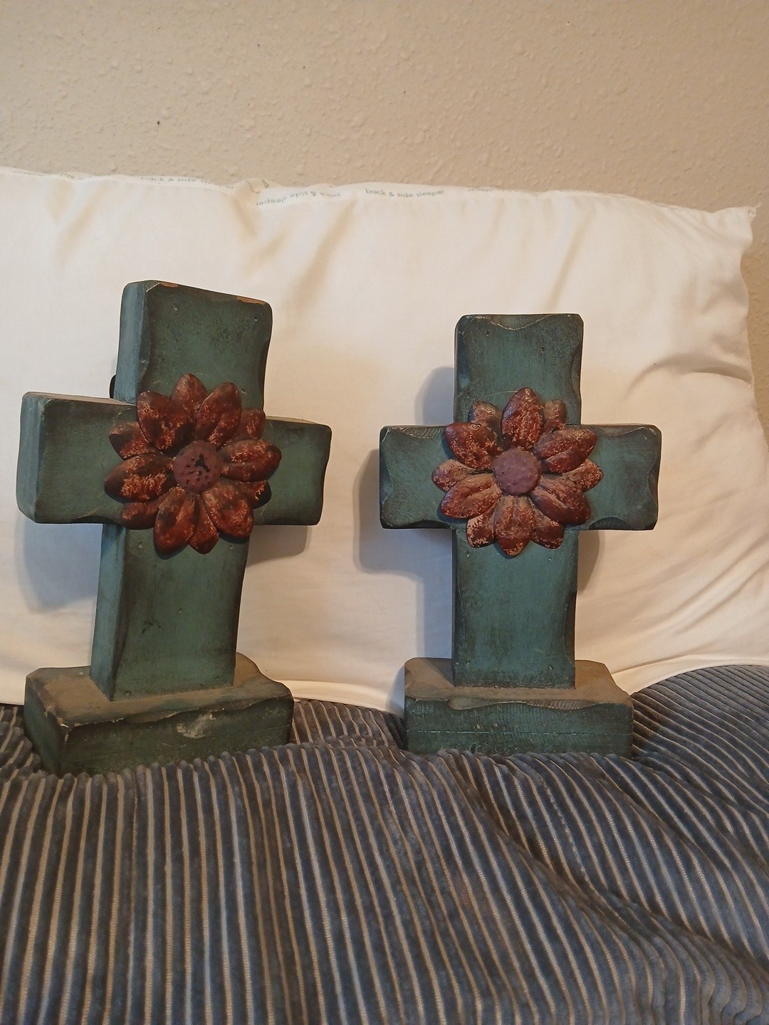 Teal Cross Bookends