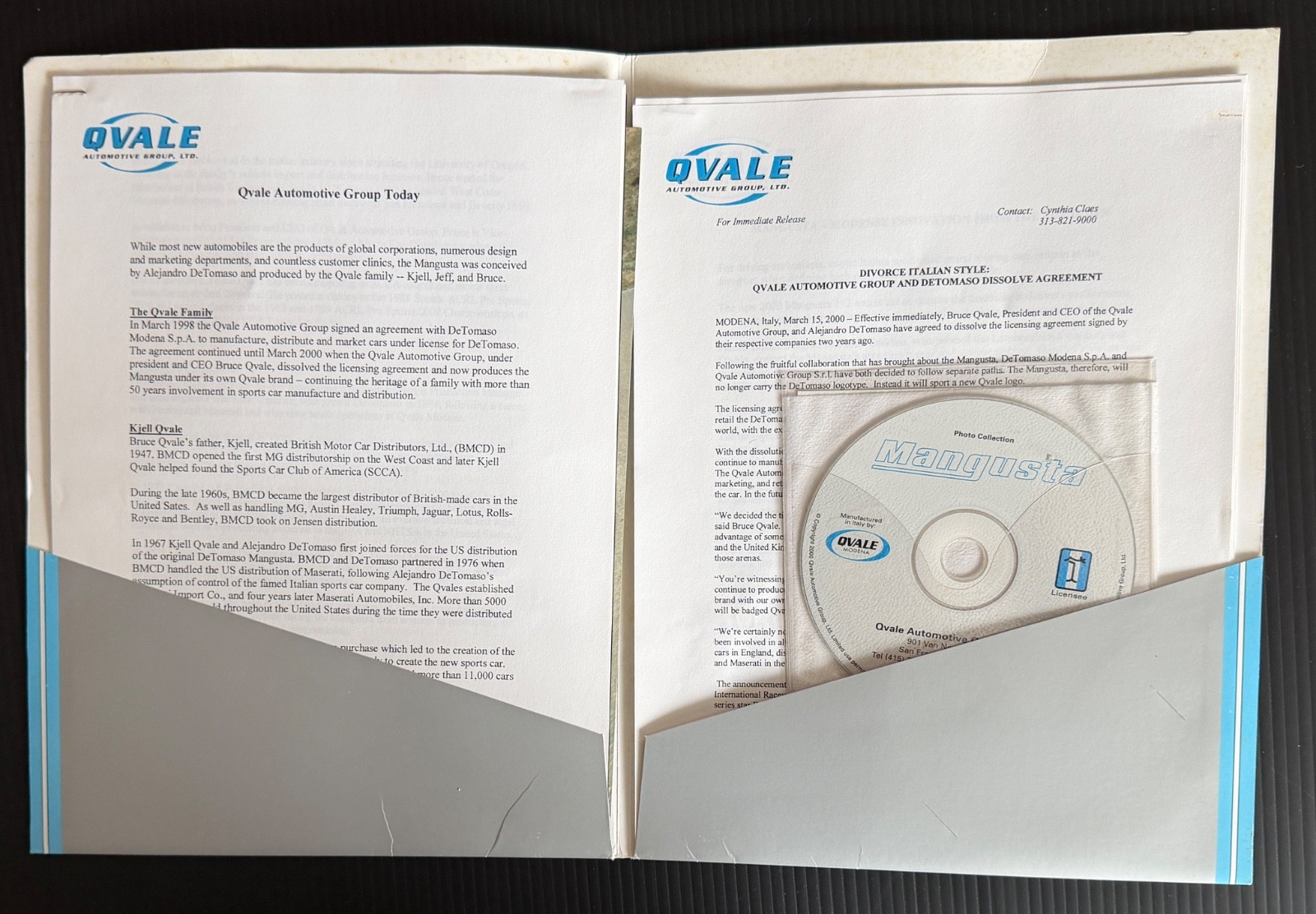 2000 Qvale Mangusta Factory Press Kit