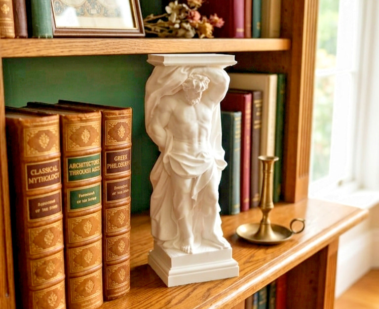 Atlas Greek Mythology Statue Figurine 9.5″ White PLA 3D Printed Greek God Decor