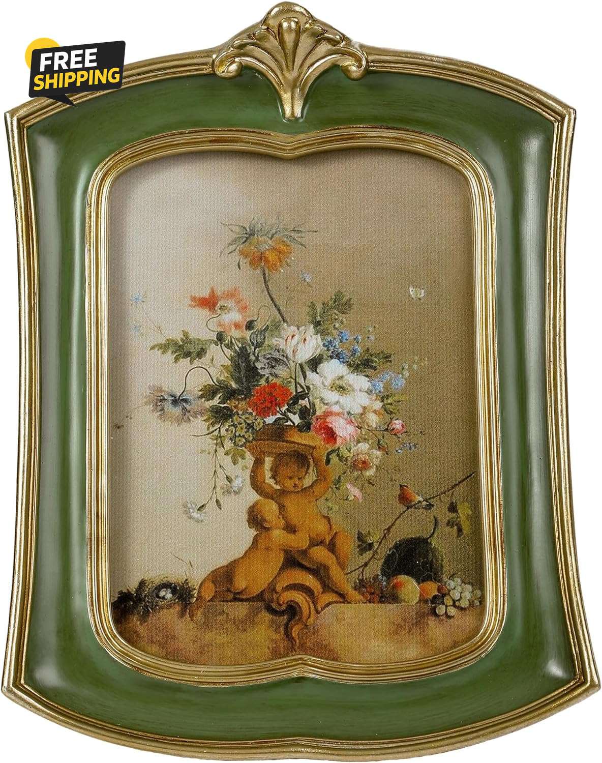 Vintage Picture Frame 4X6 Antique Ornate Photo Frame Tabletop and Wall Hanging
