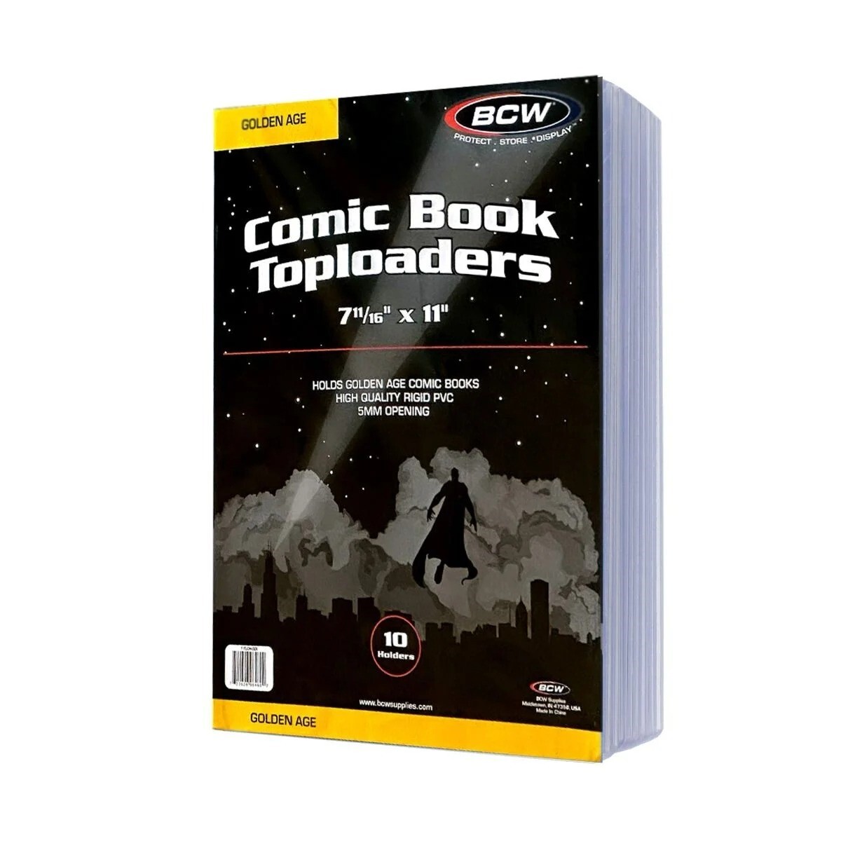 10 BCW Golden Age Comic Book Hard Plastic Topload Holders Rigid Book Protector