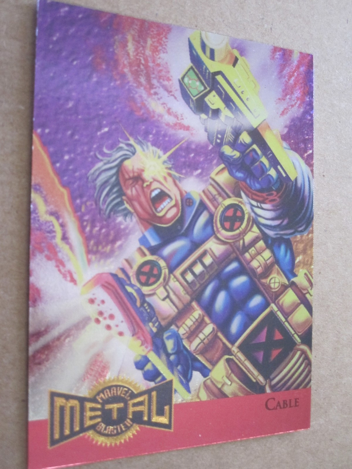 1995 FLEER, MARVEL METAL CARD #1 OF 18 CABLE METAL BLASTER CARD