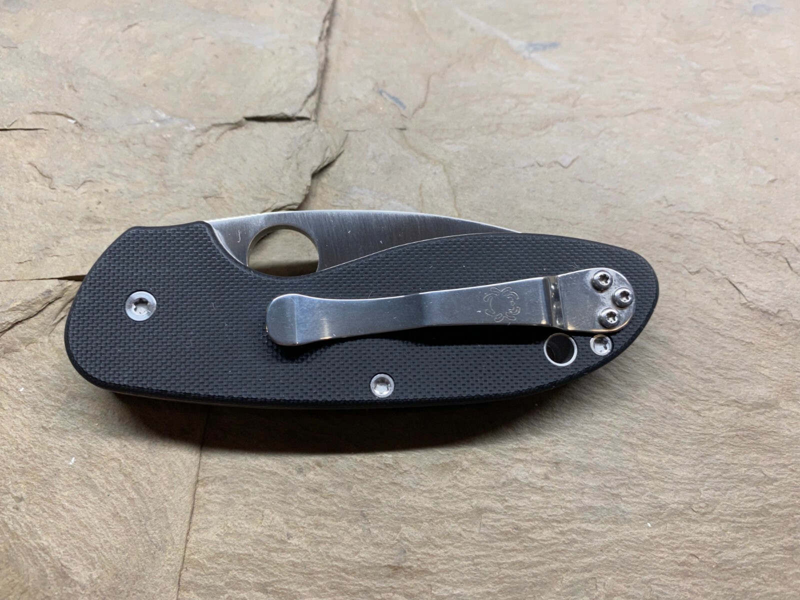 Spyderco Efficient Liner Lock Knife Black G-10 C216GP Stainless Pocket Knife