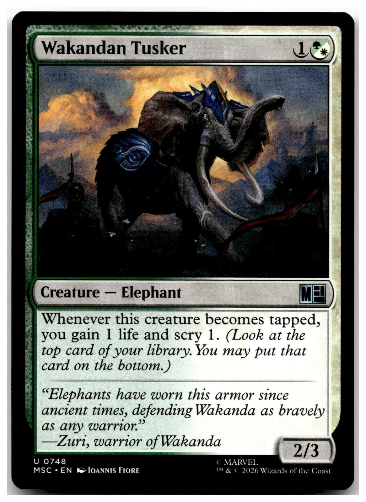 MTG Wakandan Tusker MSC #748 Normal NM Magic the Gathering