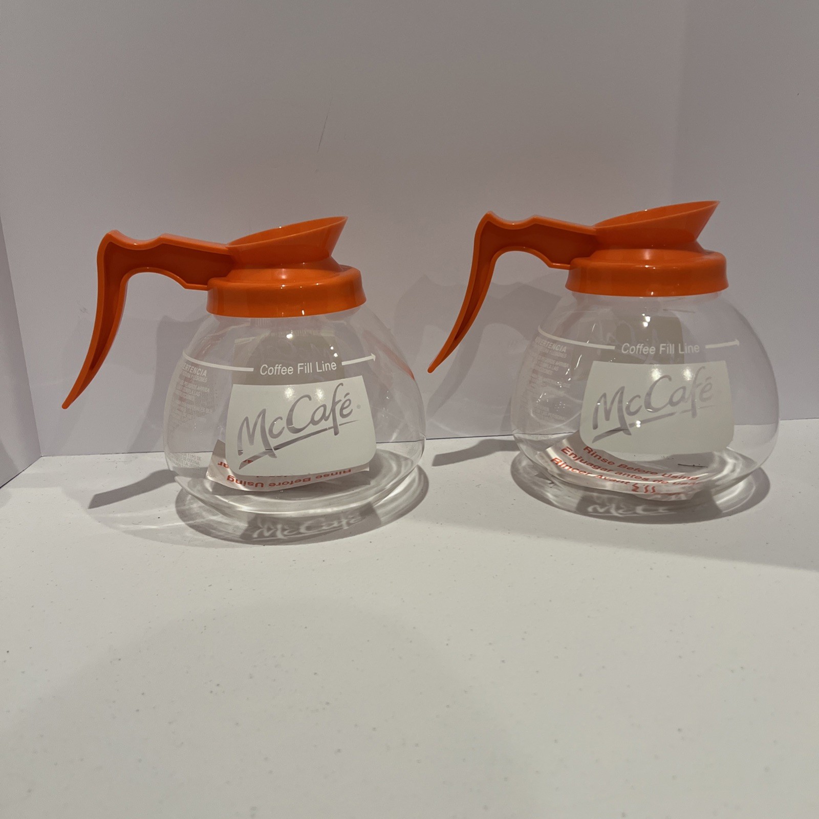 Lot of 2 2000’s, McDonald’s, “McCafe” Glass Coffee Pot (Scarce / Vintage)