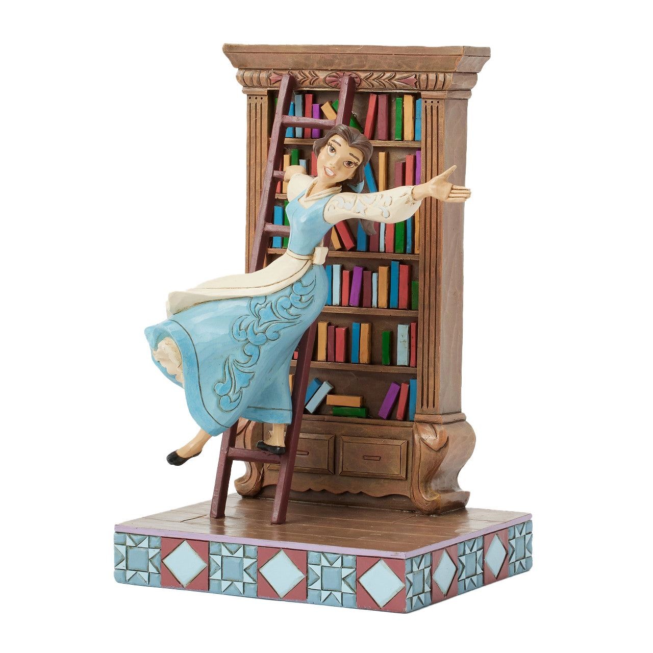 Jim Shore Disney Traditions Belle with Bookshelf Colorful Books Figurine 6016894