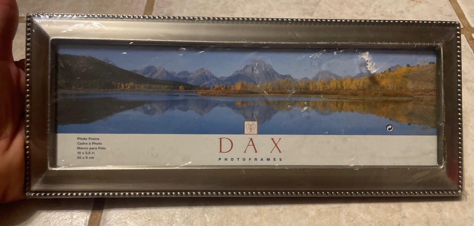 Dax Landscape Table photo Frame Rectangle Brushed Silver 10″ x 3.5″ NIP