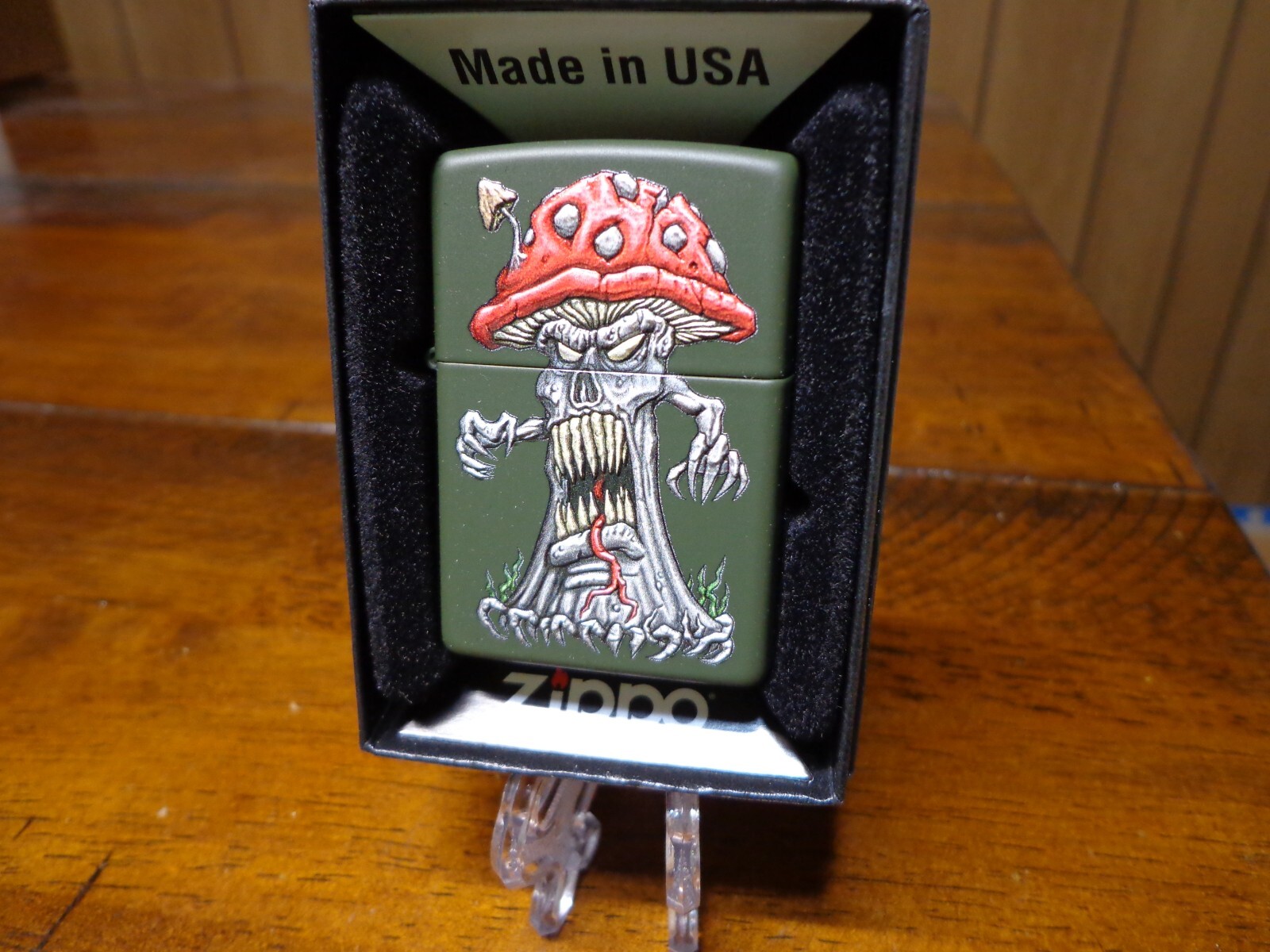 MUSHROOM SHROOM MONSTER TEXTURE 3D PRINT ZIPPO LIGHTER MINT IN BOX