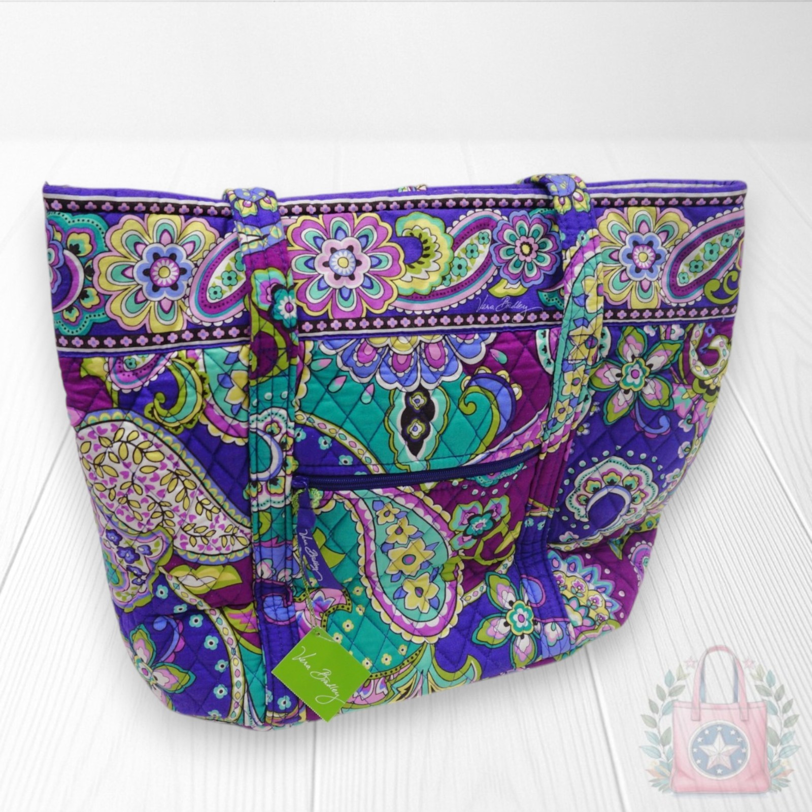 NEW ❤️ vera bradley Heather Toggle Tote Blue Green Paisley