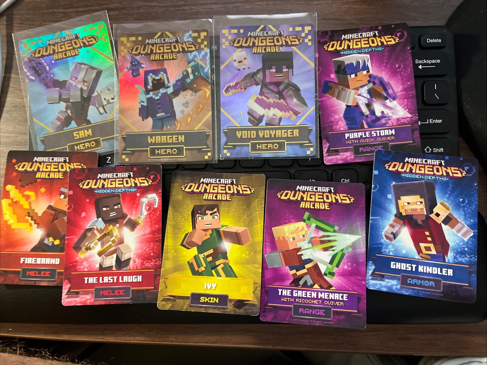 Minecraft Dungeons Arcade Series 3 (Lot of 9 Mixed Cards) Foil Cards Sam Wargen