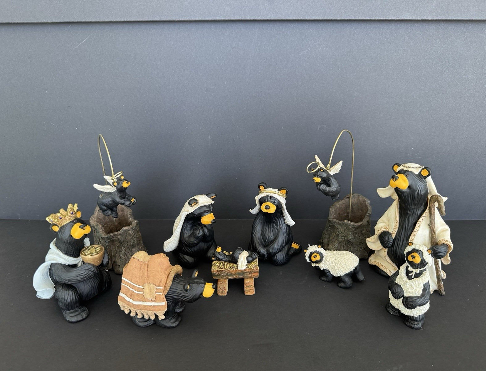 Christmas Nativity Set 12- Piece barefoot resin bears