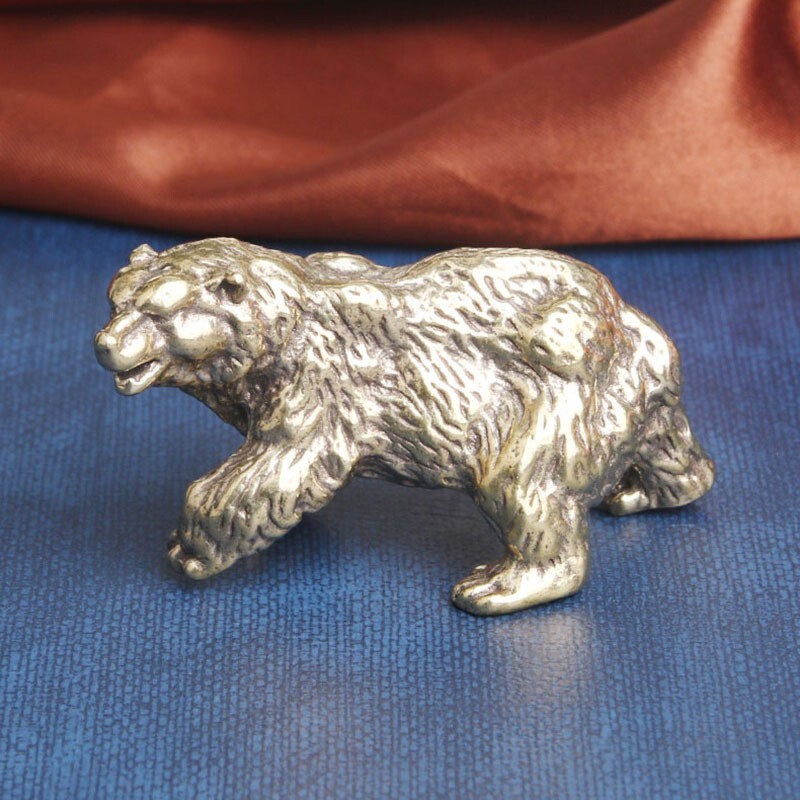 Solid Brass Bear Figurine Statue Animal Figurine Toys Desktop House Decoration
