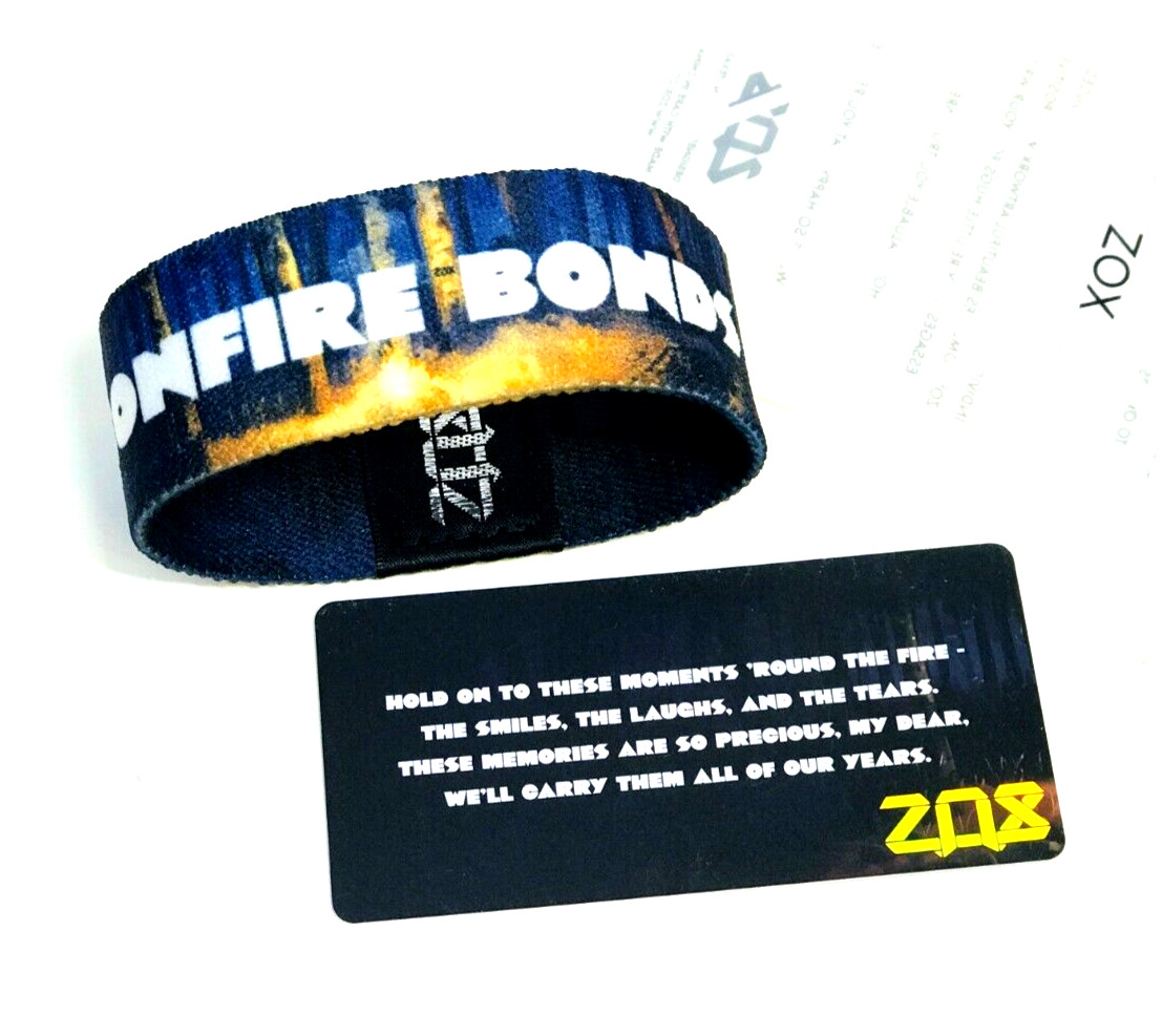 ZOX **BONFIRE BONDS** Silver Large Strap Wristband w/Card BEARS