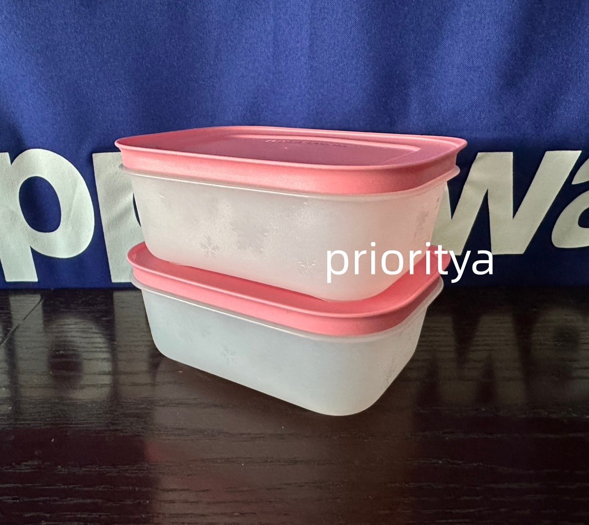 Tupperware Freezer Mates PLUS Snowflake Small Container 450ml Set of 2 Pink New