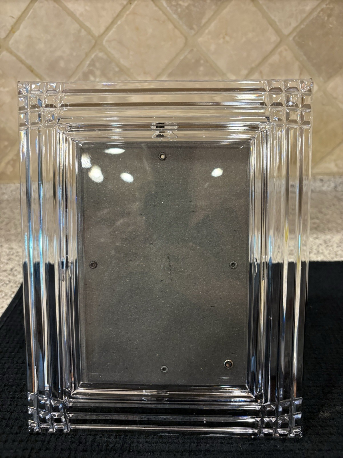 VINTAGE CLEAR LEAD CRYSTAL RECTANGLE PICTURE FRAME
