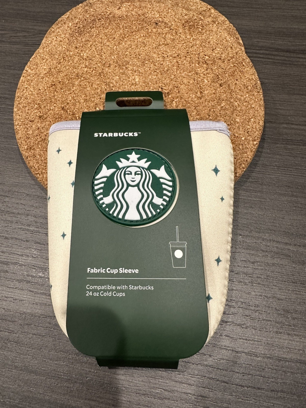 Disney Parks 2026 Starbucks Summertime Castle Mickey Ear Fabric Cup Sleeve 24 oz