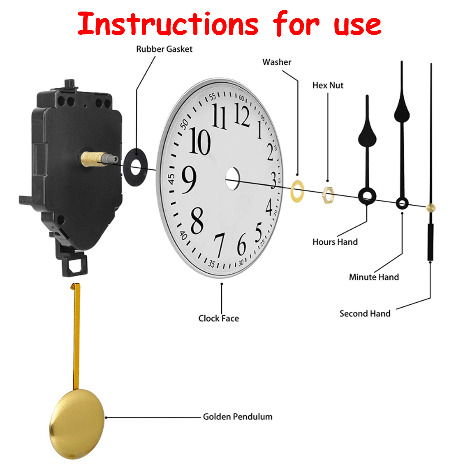 Quartz Wall Clock Pendulum Swing Movement Mechanism DIY Kit Chime Repair Part US
