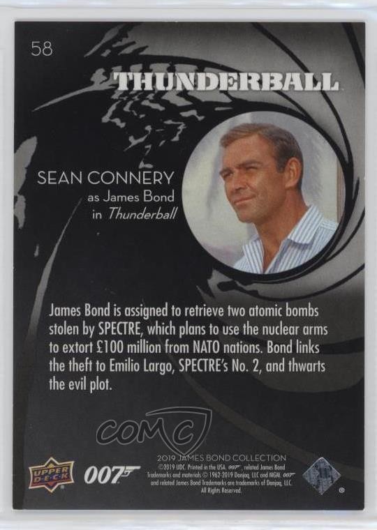 2019 Upper Deck James Bond Collection Sean Connery as James Bond #58 4et