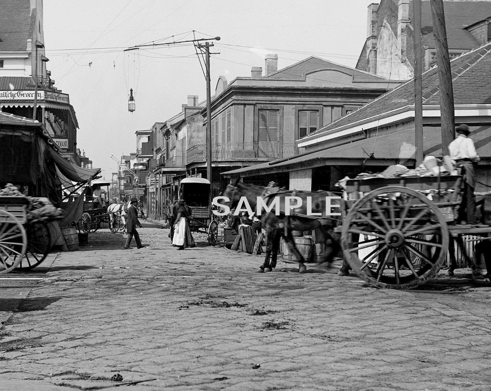 1890s NEW ORLEANS FRENCH MARKET PHOTO (192-Z)