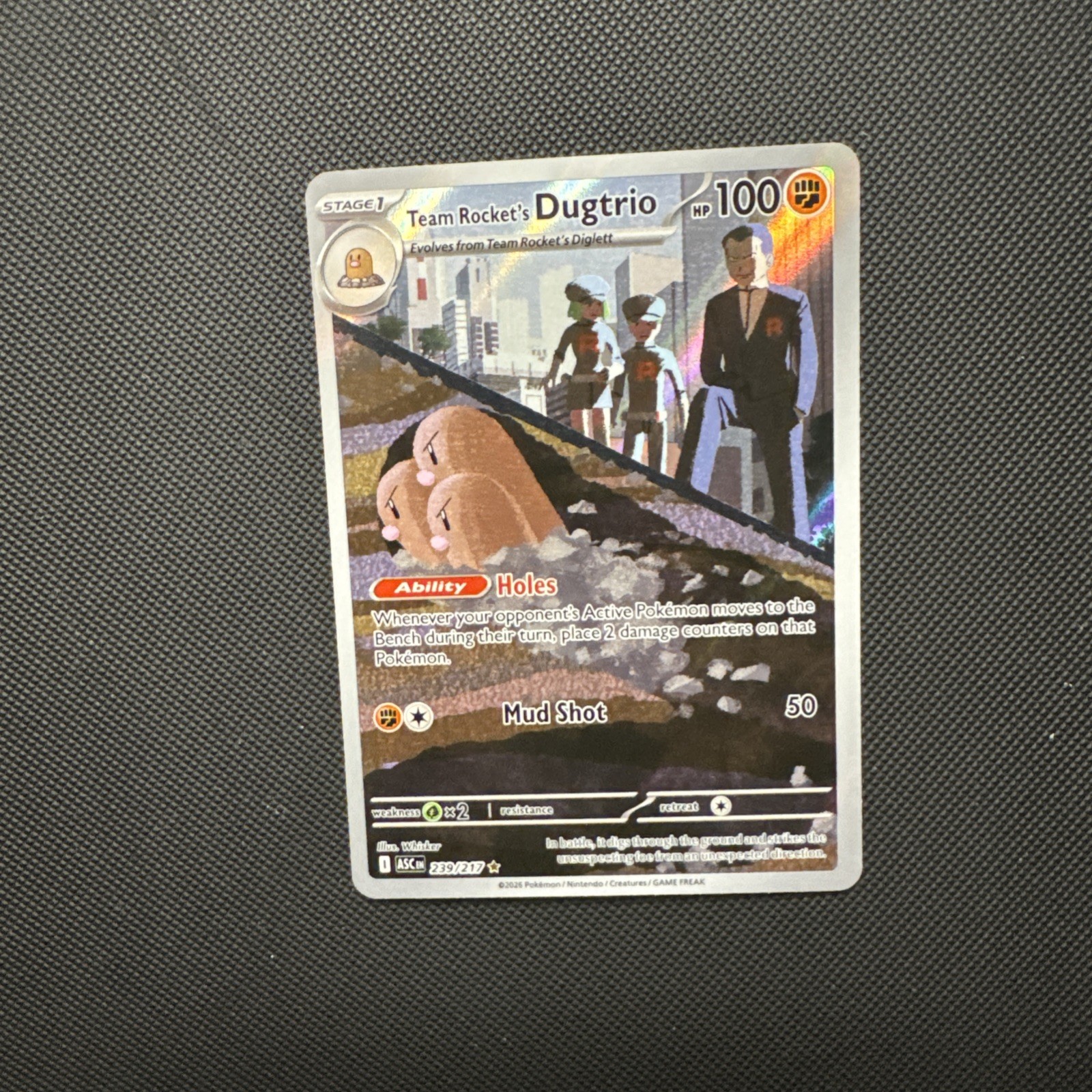 Pokémon TCG Team Rocket’s Dugtrio 239/217 ASCENDED HEROES Rare Holo English