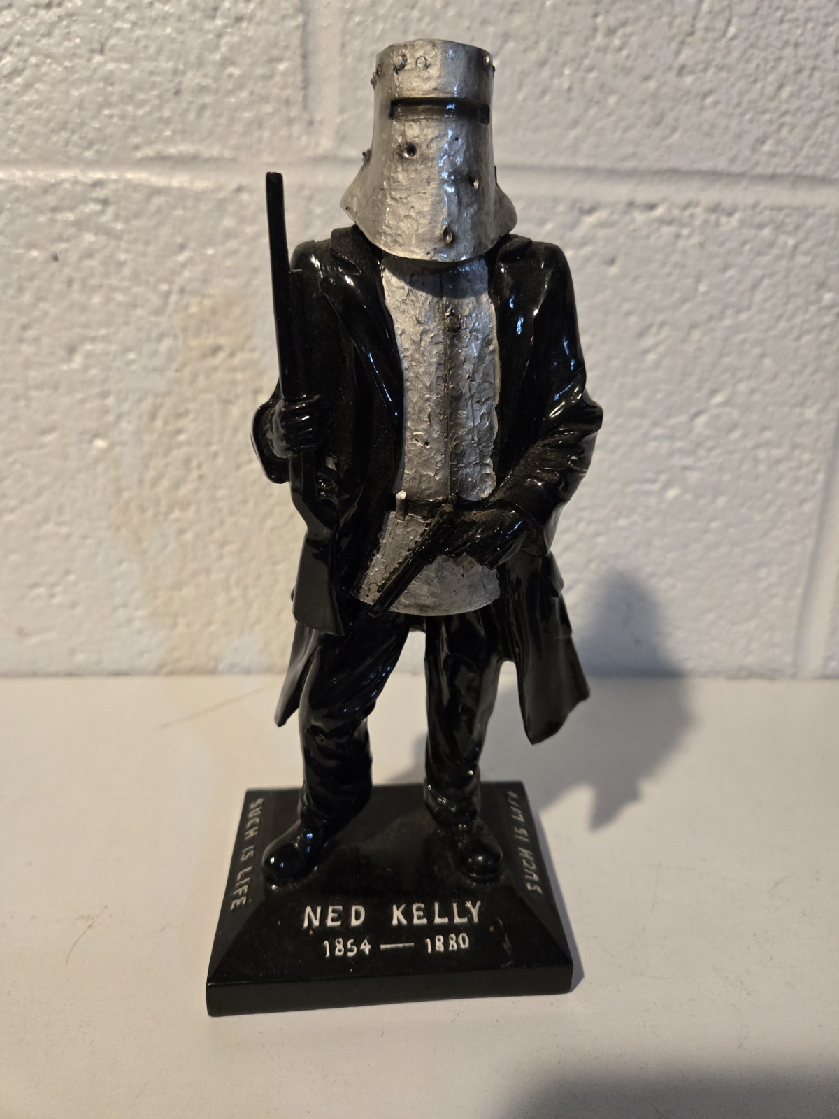 Ned Kelly Statue 8″ Black And Silver Used Nice Condition