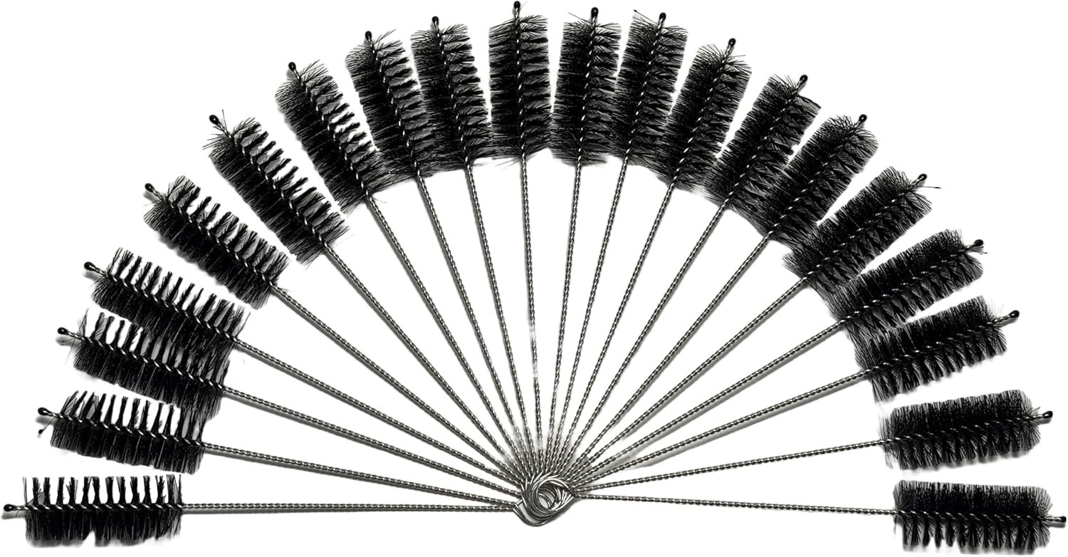 6-inch Straw Cleaner Brush – 20 mm Diameter Black Pipe Cleaner Brush, Set of 20