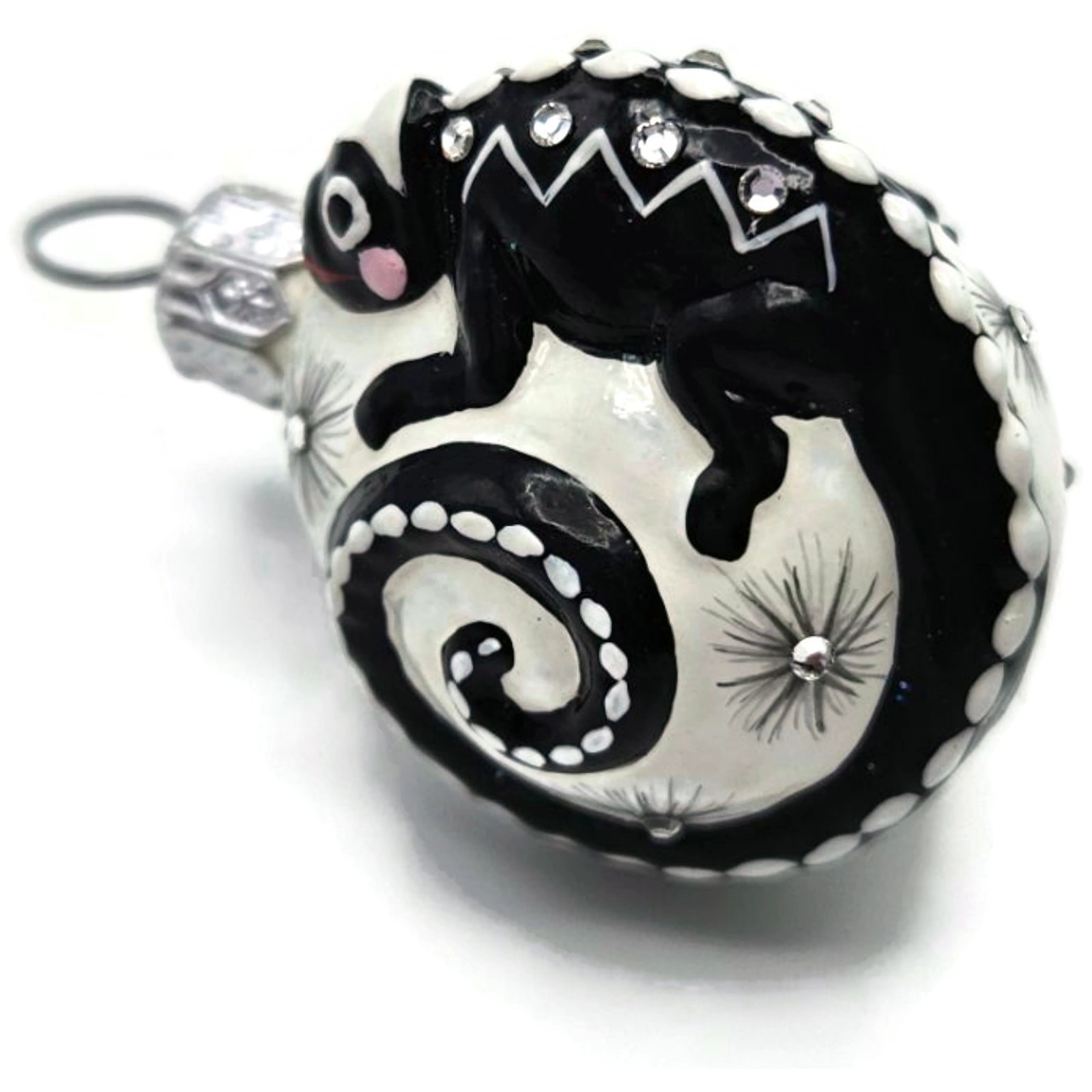 Patricia Breen Springtime Chameleon Black Bird Spring Christmas Tree Ornament
