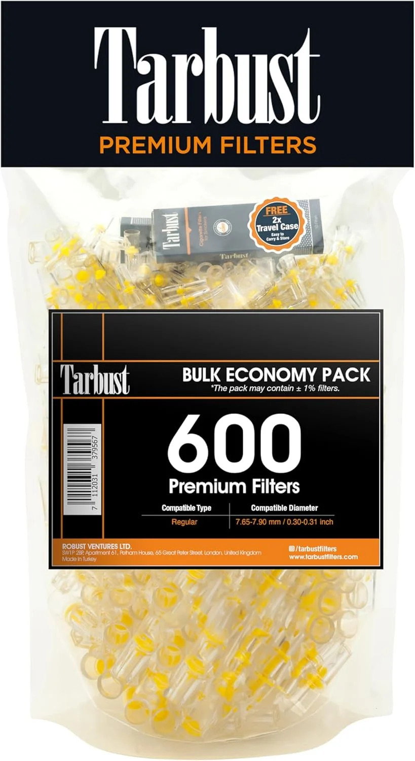 Tarbust 600 Cigarette Filters that Remove Tar and Chemicals, Reusable Filter Tip