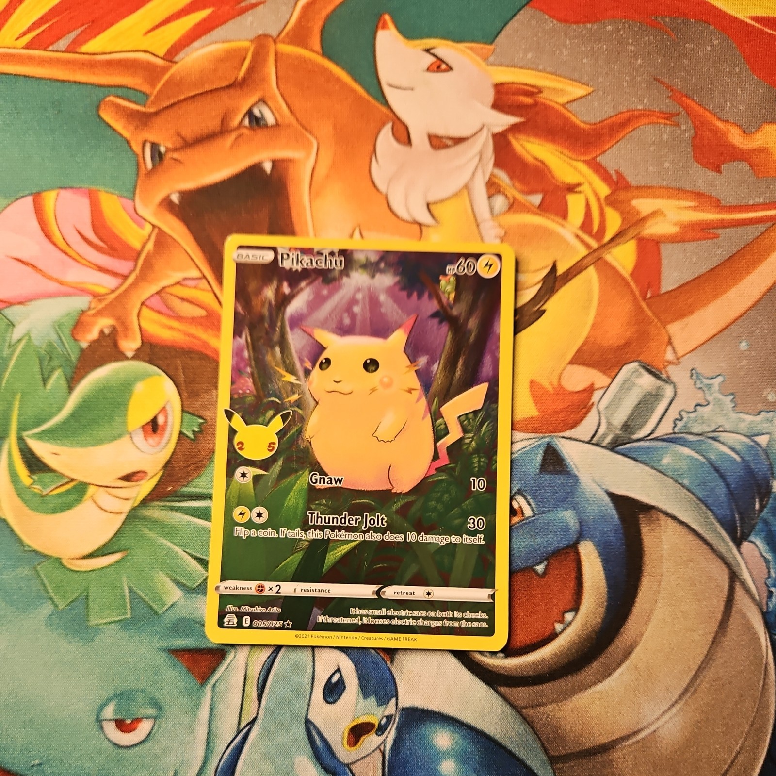 Pokemon Card Pikachu 005/025 Celebrations Full Art Secret Rare Holo TCG 3
