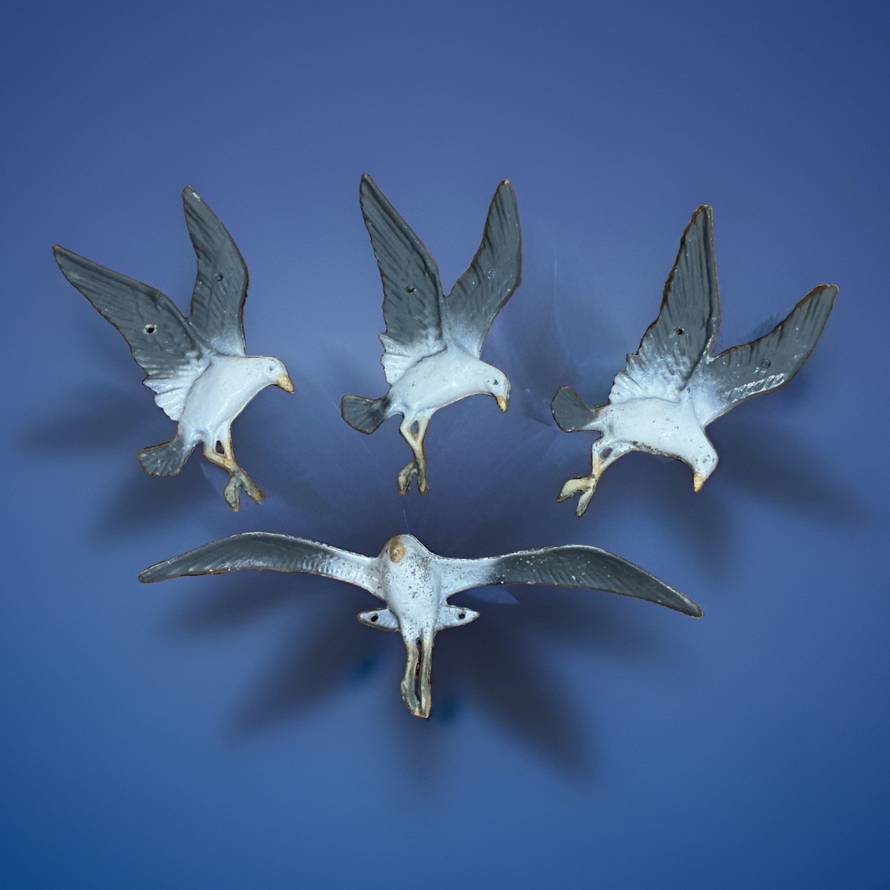 Vintage Cast Aluminum Seagulls Set Of 4 By Nanco Taiwan