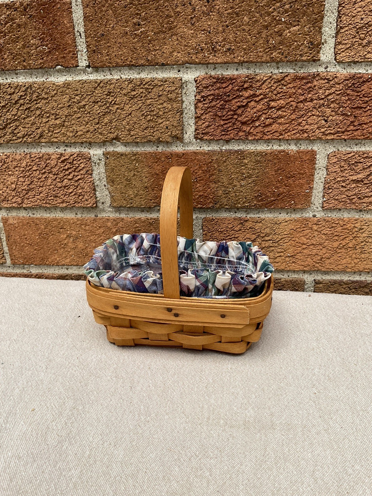 VINTAGE 2000 Longaberger Parsley Booking Basket, Liner & Protector COMBO