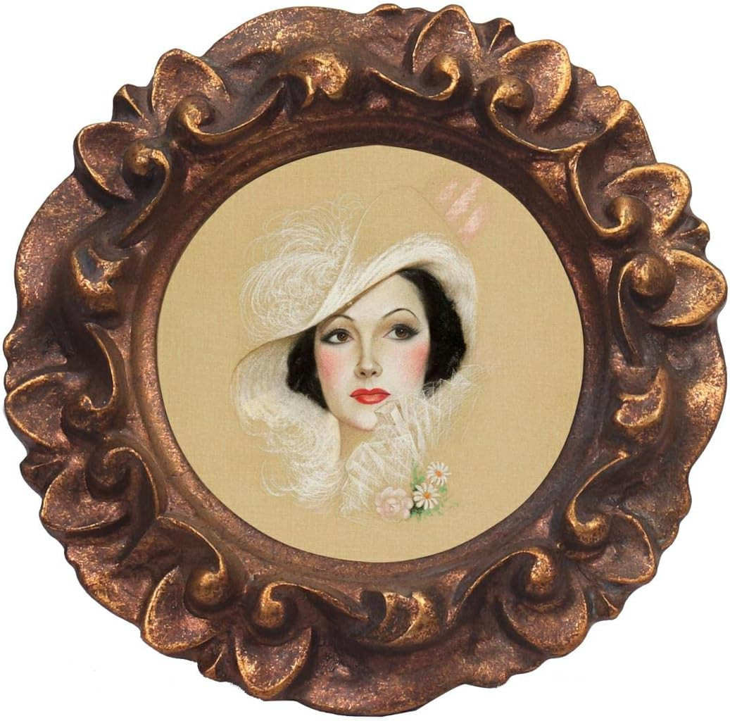 Vintage Small Picture Frame 3X3,Antique Ornate Photo Frame with Floral Relief,Wa