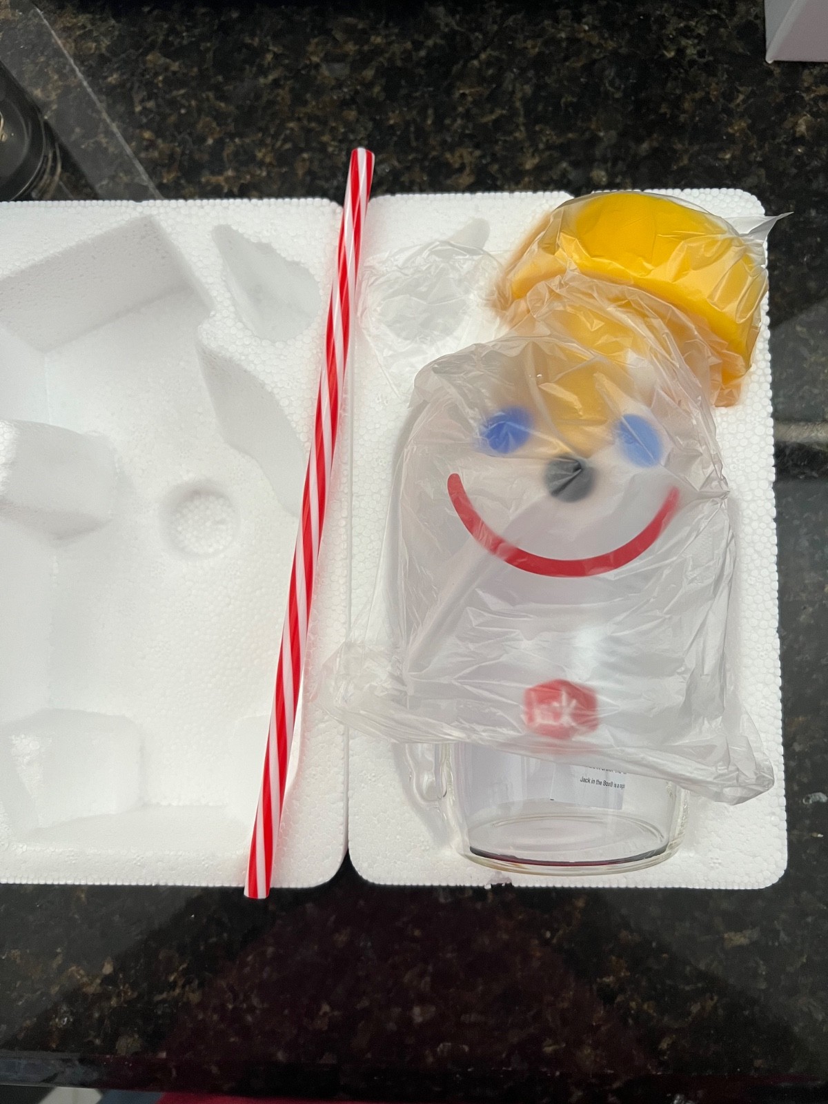 Jack in the Box Limited Edition Release Glass Sipper Jar Straw Brand New in Box