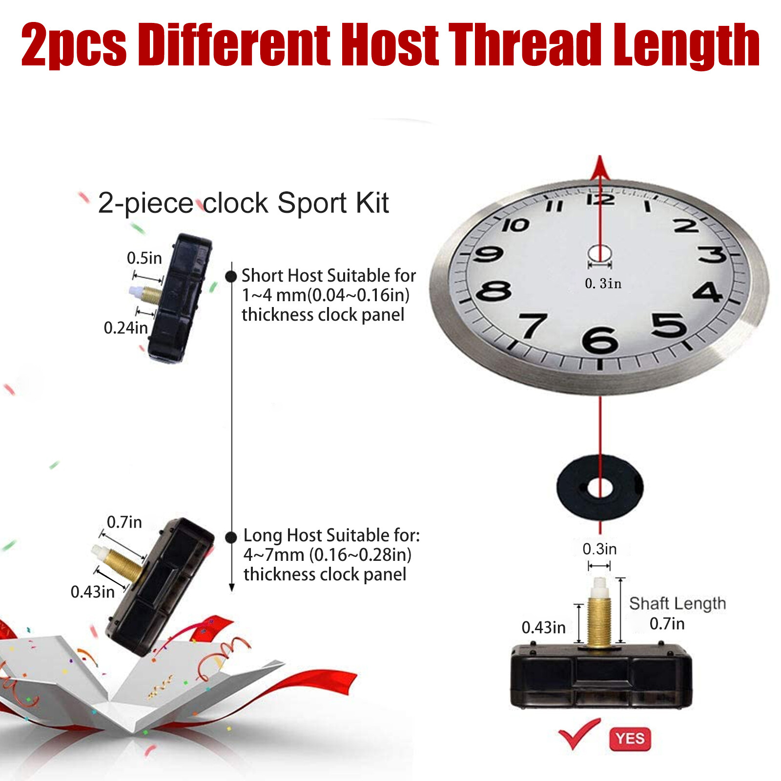 4Pcs Wall Quartz Clock Movement Mechanism DIY Replacement Repair Part Tool Kit