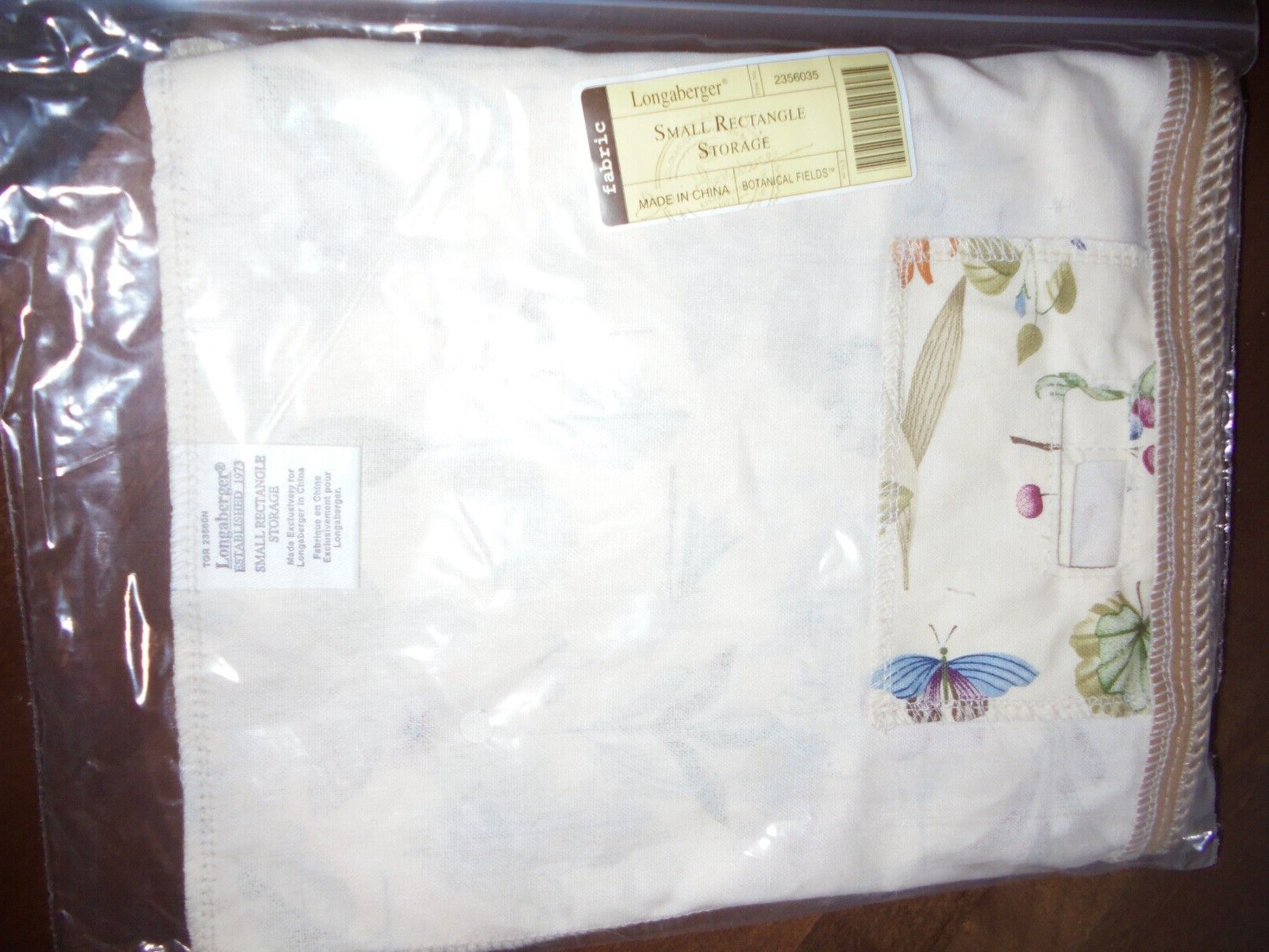 Longaberger Small Rectangular Storage Basket Liner – Botanical Fields LINER ONLY