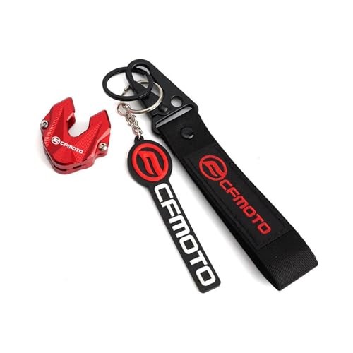 Key Chain Key Ring Key Shell Compatible with CFMOTO Ibex Red Logo Red Shell