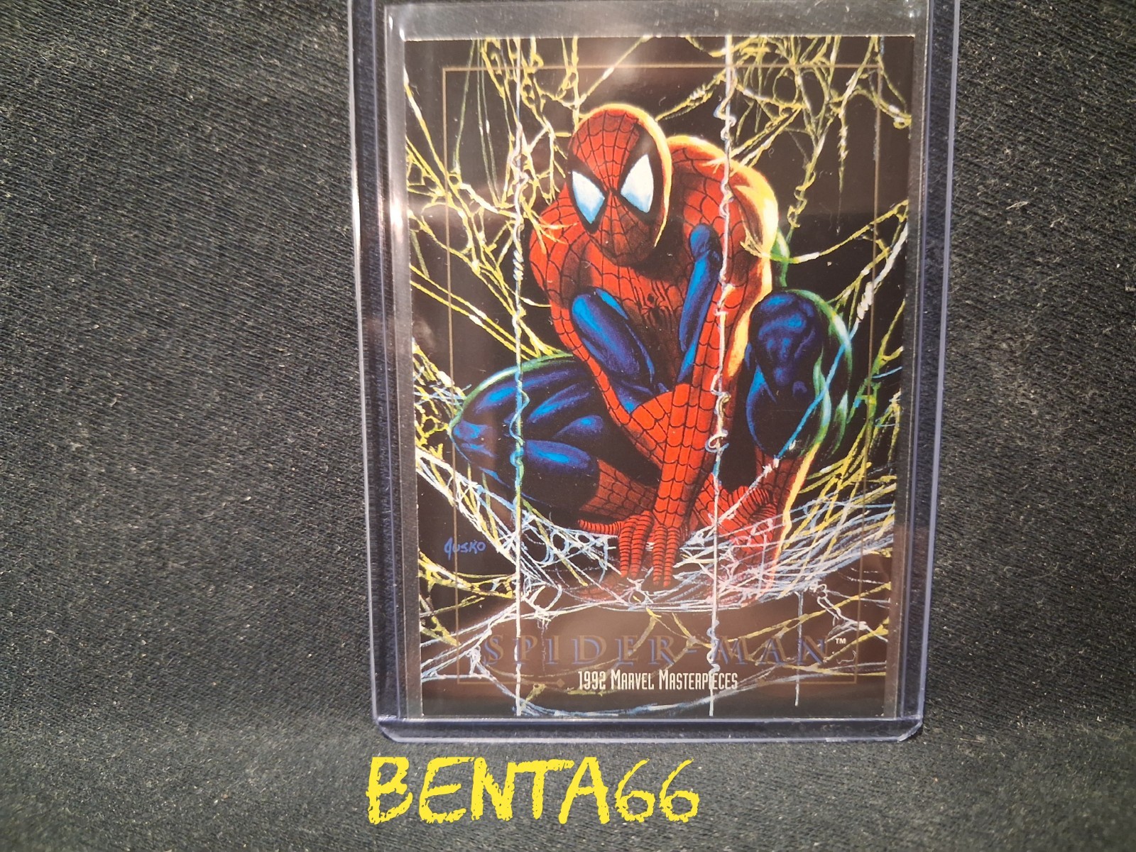 1992 Marvel Masterpieces 🔥 Spiderman Promo Card Blue Back NNO Joe Jusko Art