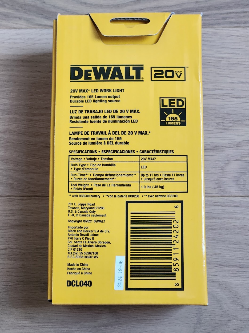 DEWALT 20V MAX LED Worklight Flashlight Light | DCL040 | Brand New Sealed